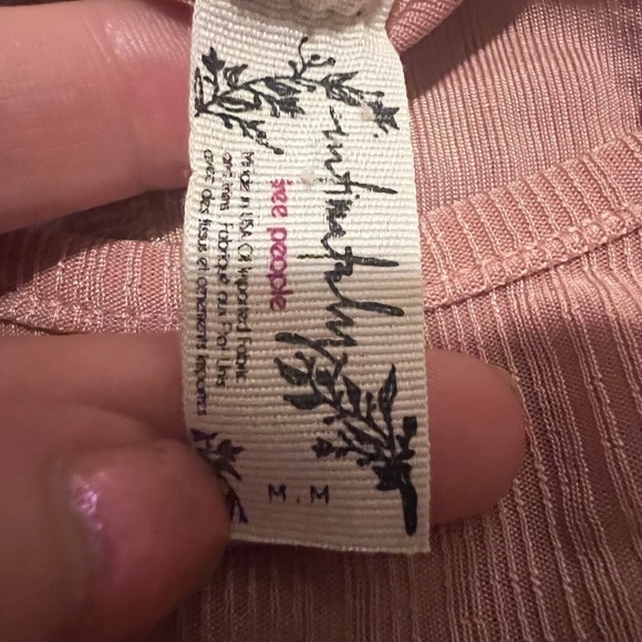 Free People Intimately Pink Ribbed Racerback - M - Picture 3 of 4